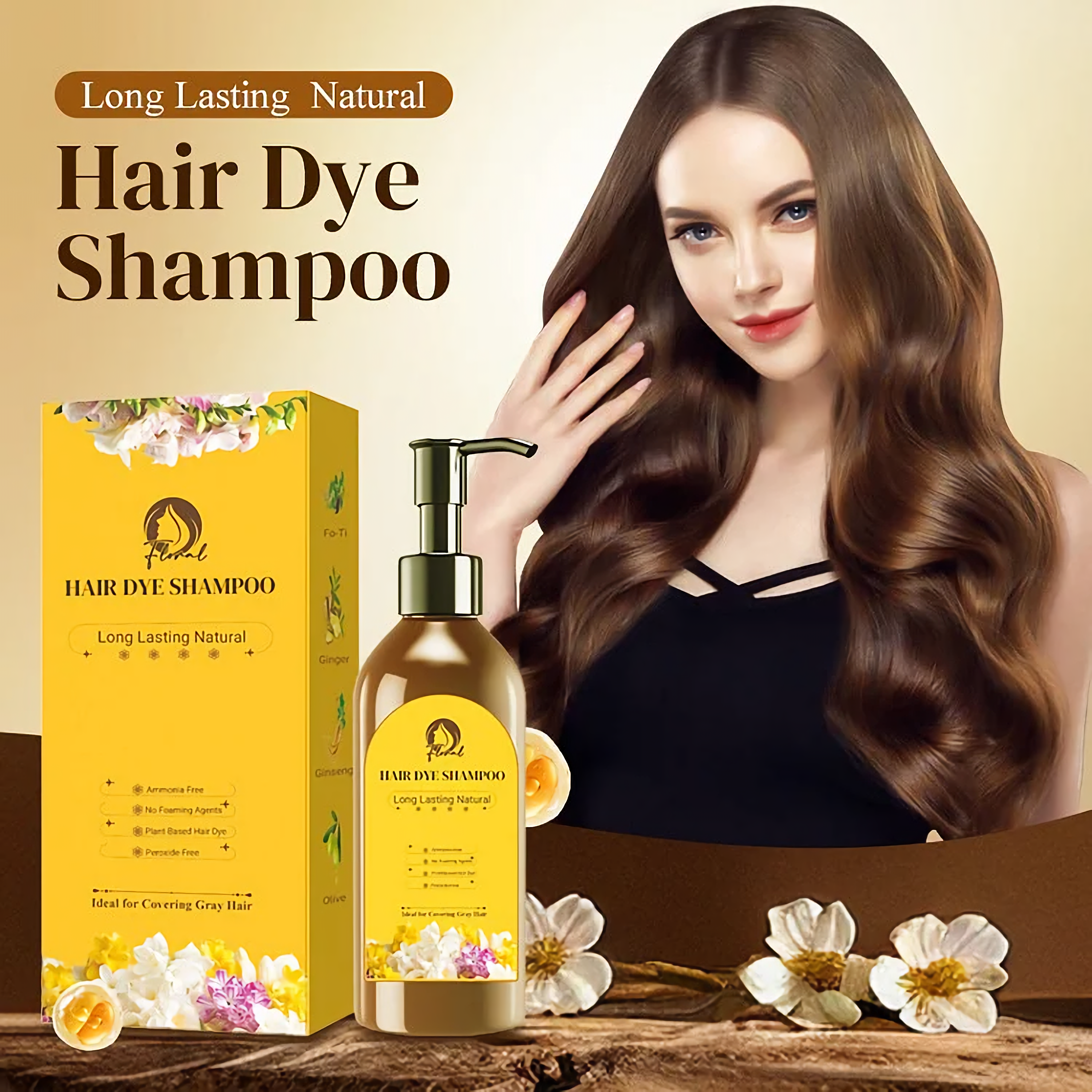 Long-Wearing Natural Hair Dye Shampoo 100ML (Pack of 2)