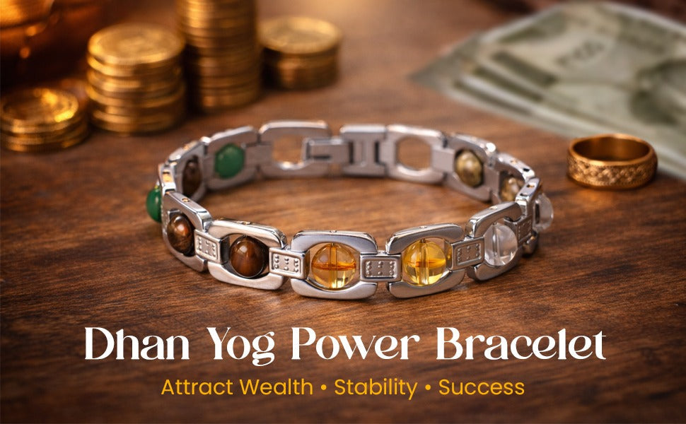 Certified Dhan Yog Metal Wrist Bracelet with Green Aventurine