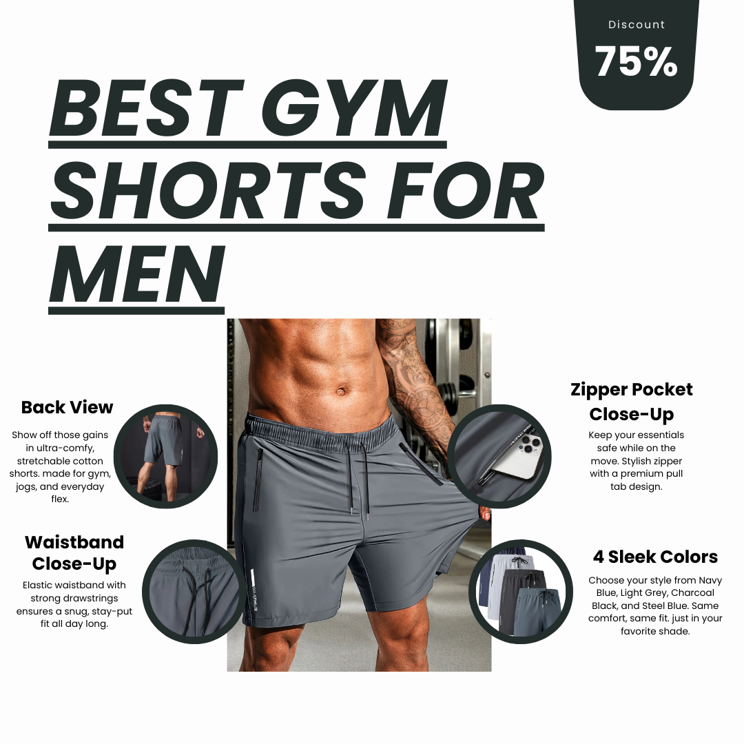 Combo of 4 Men's Stretchable High-Quality Cotton Shorts for summers ☀️(₹199/piece)