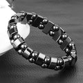 Magnetic Sugar Control Wrist Bracelet,Unisex Stylish Health Care Magnetic Black Stone Therapy Wrist Bracelet