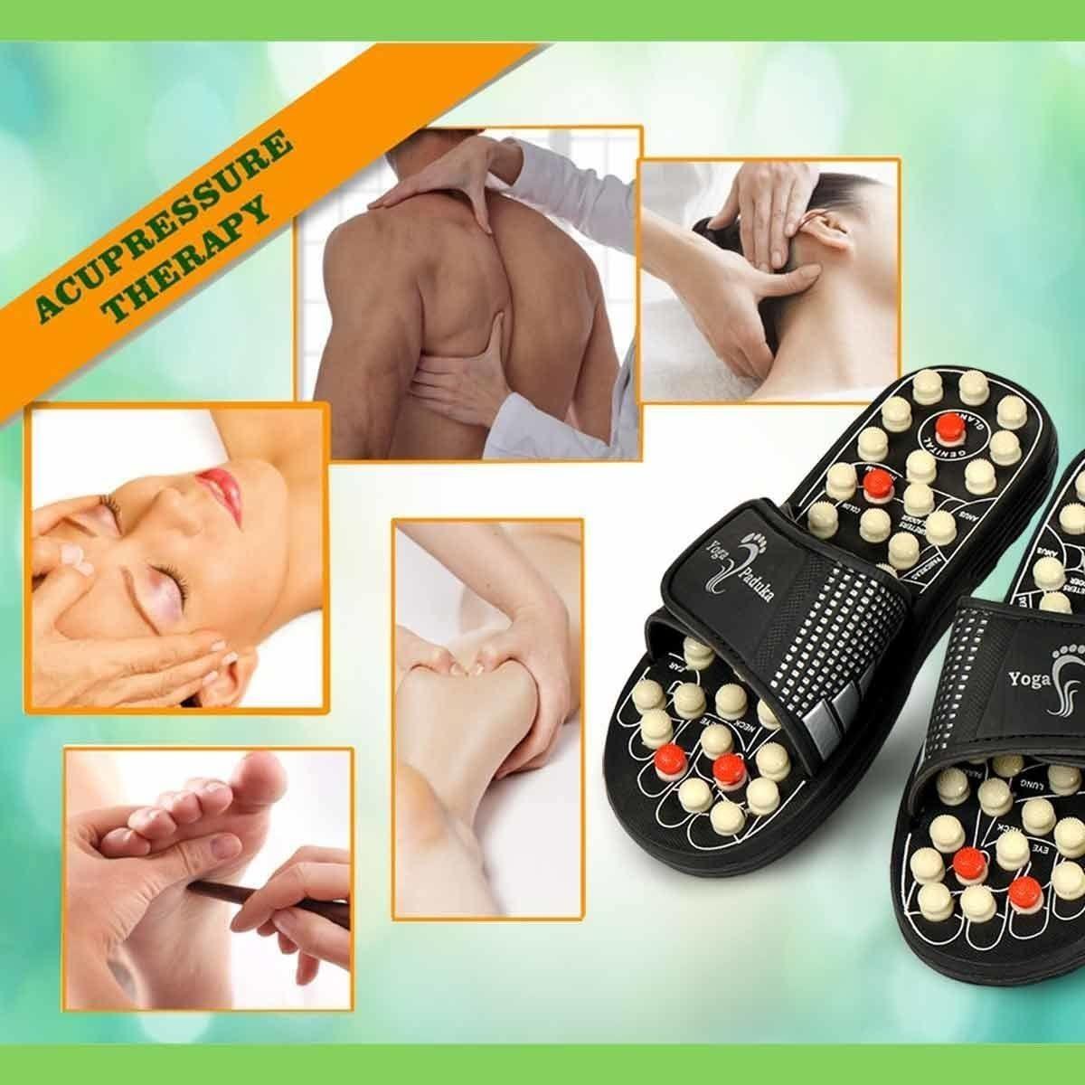 Acupressure and Magnetic Therapy Paduka Slippers Designed for Full Body Blood Circulation For Men and Women