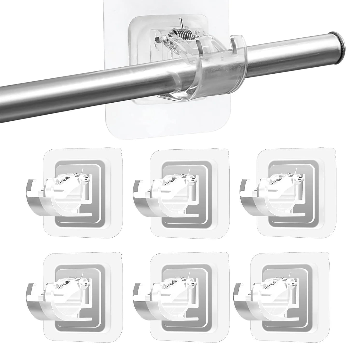 NoDrill+® Curtain Rod Self-Adhesive Hook (Pack of 6)