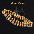 Authentic Paanch Mukhi Modern Rudraksha Bracelet With Gold Plating.