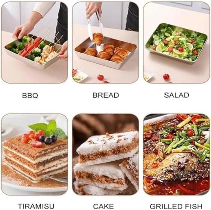 TrayLuxe® - Non Stick Baking Pan Food Storage Box Featuring Cover