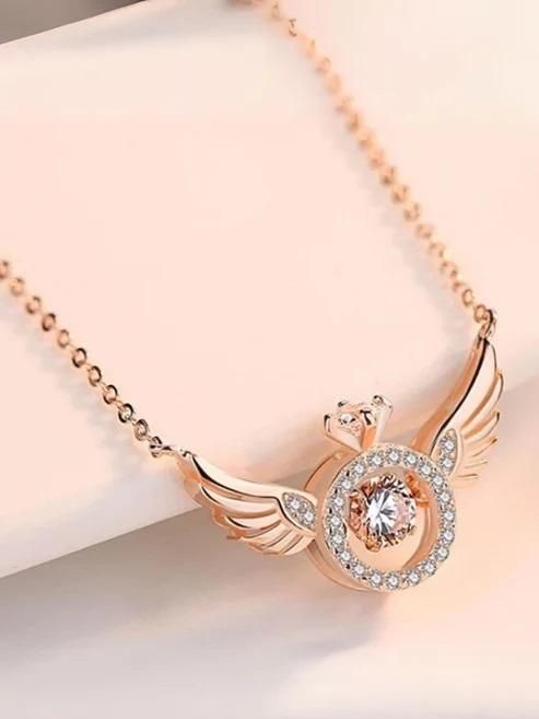 Rose Gold Angel Wings Locket Chain