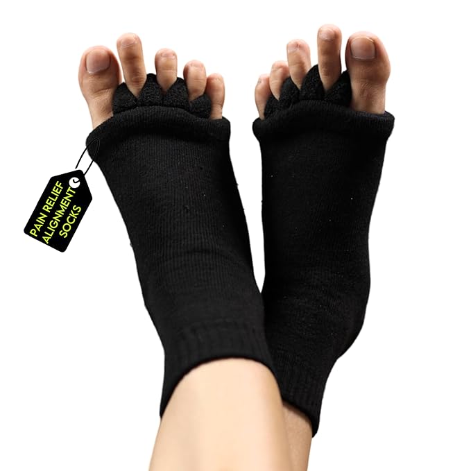OrthoNest® – Cotton Foot Alignment Socks - 5 Toe Separators (Assorted Colors)