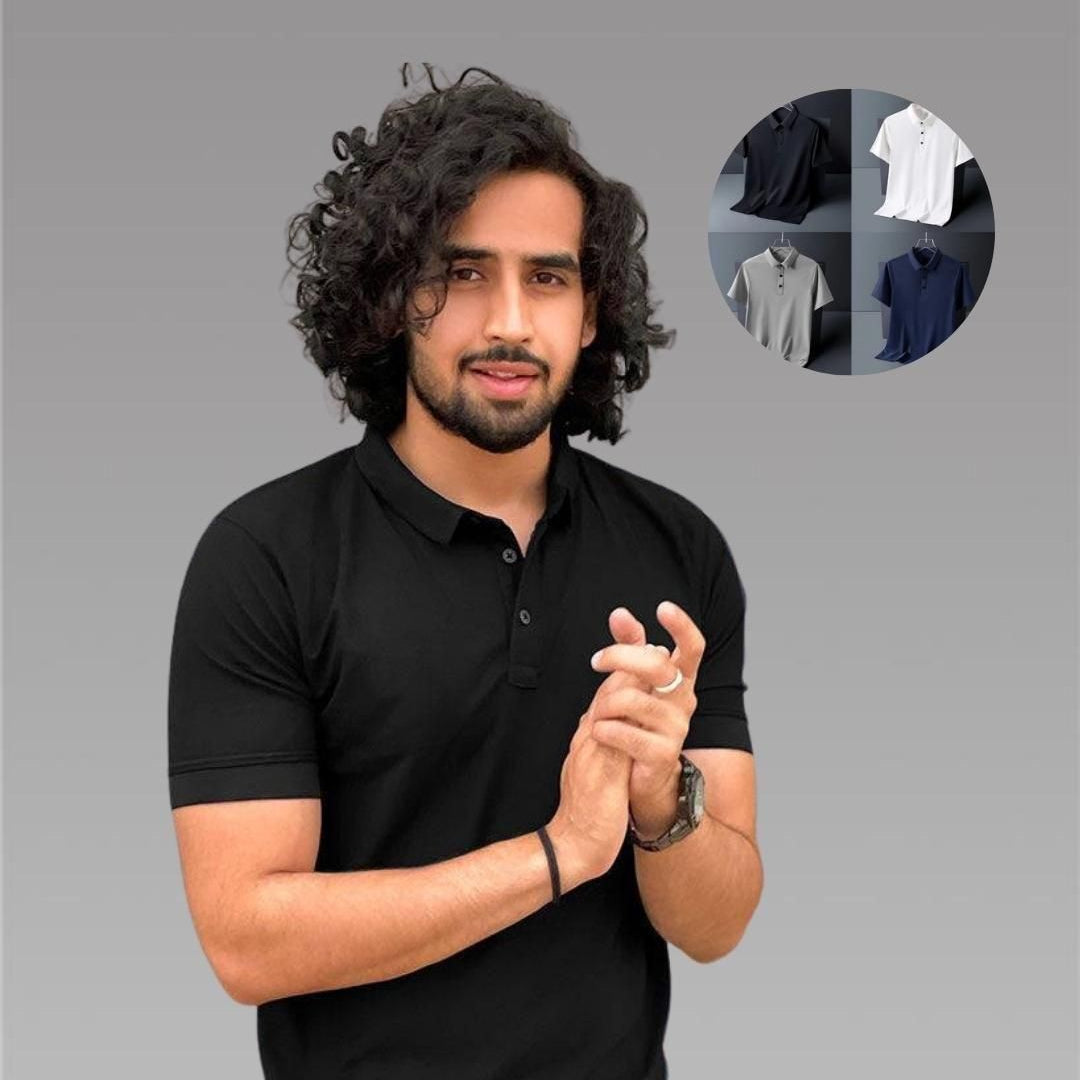 Poly Matte Assorted Solid Half Sleeves Men's Polo T-Shirt Pack of 4