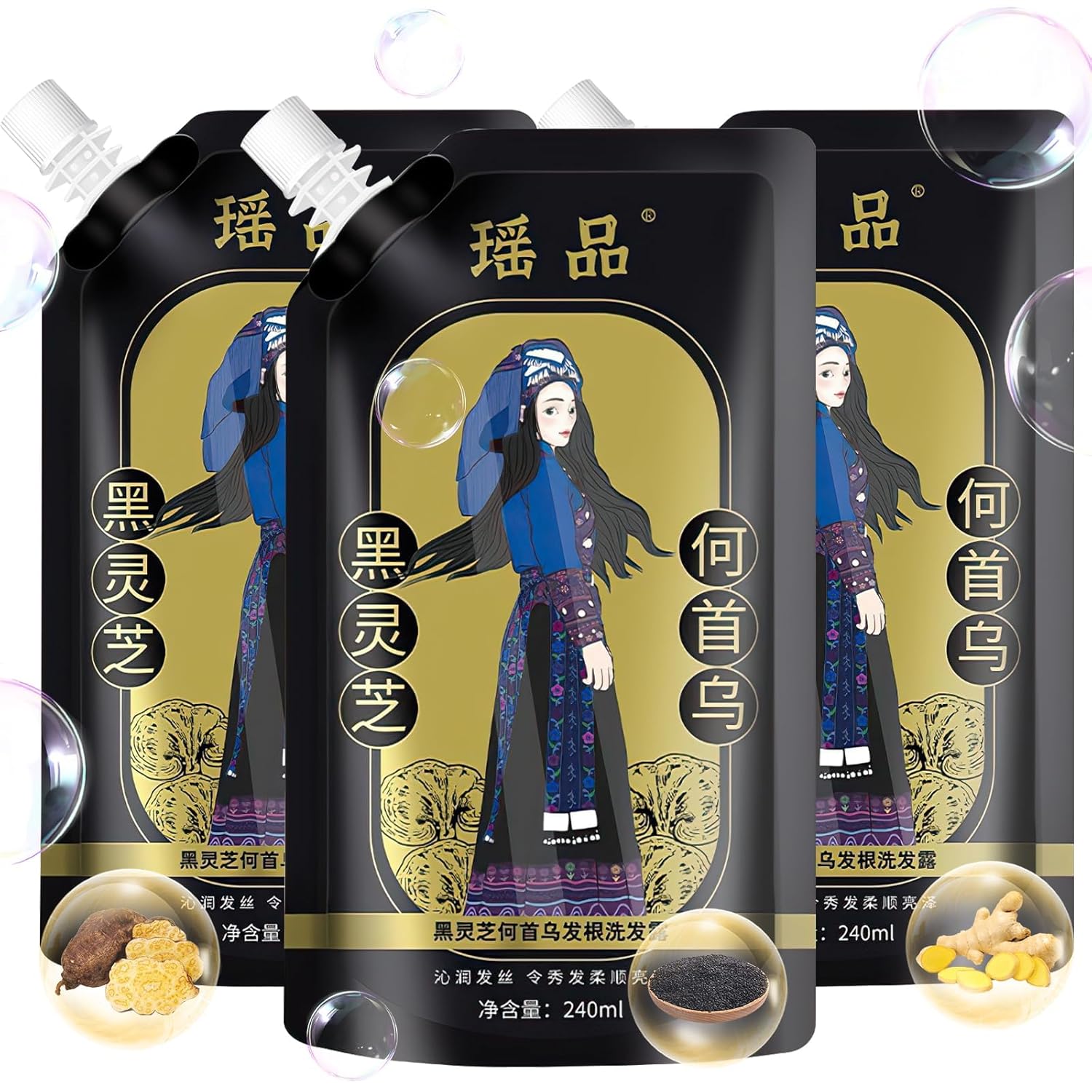 Quality Ginger Plant Extract Anti-Hair Loss Hair Shampoo (Pack of 3)