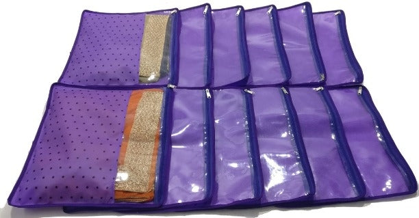 Quality Polka Dots Saree Organizers (Pack of 12)