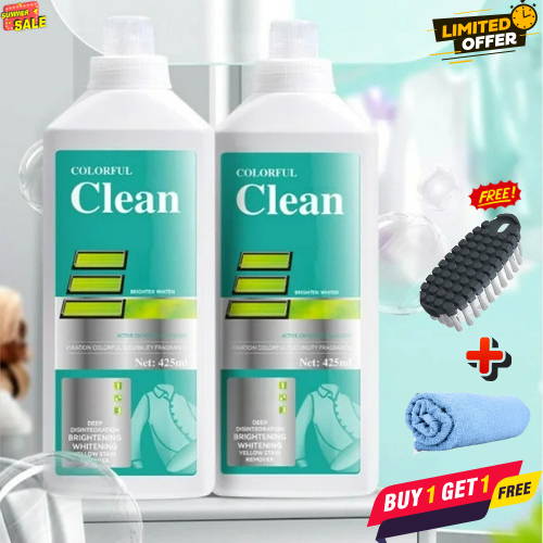 (BUY 1 GET 1 FREE) ClearWhite Max - 8-in-1 Colour Bleach Laundry Detergent Stain Removal Solution