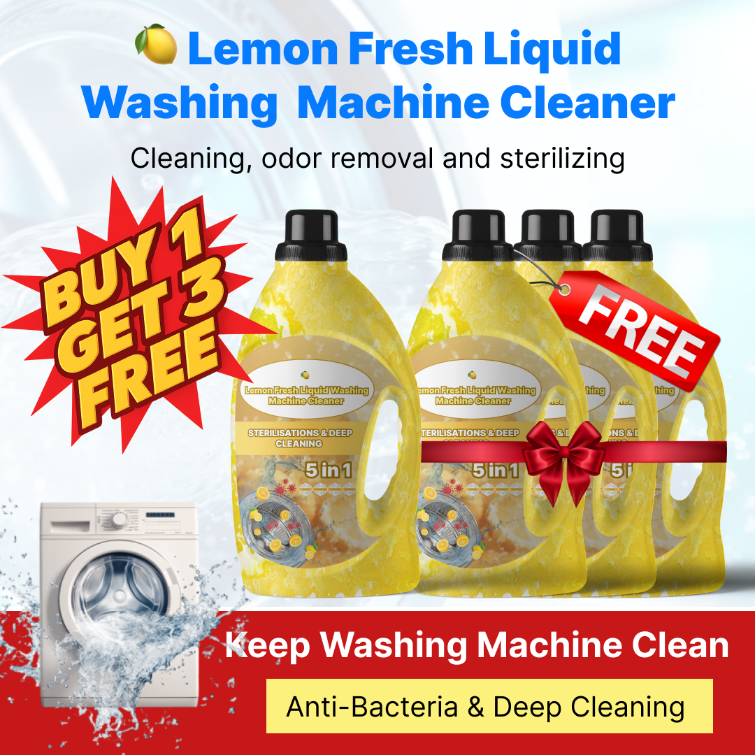 CitraWash - Lemon Fresh Liquid Washing Machine Cleaning Solution (Buy 1 Get 3 Free )