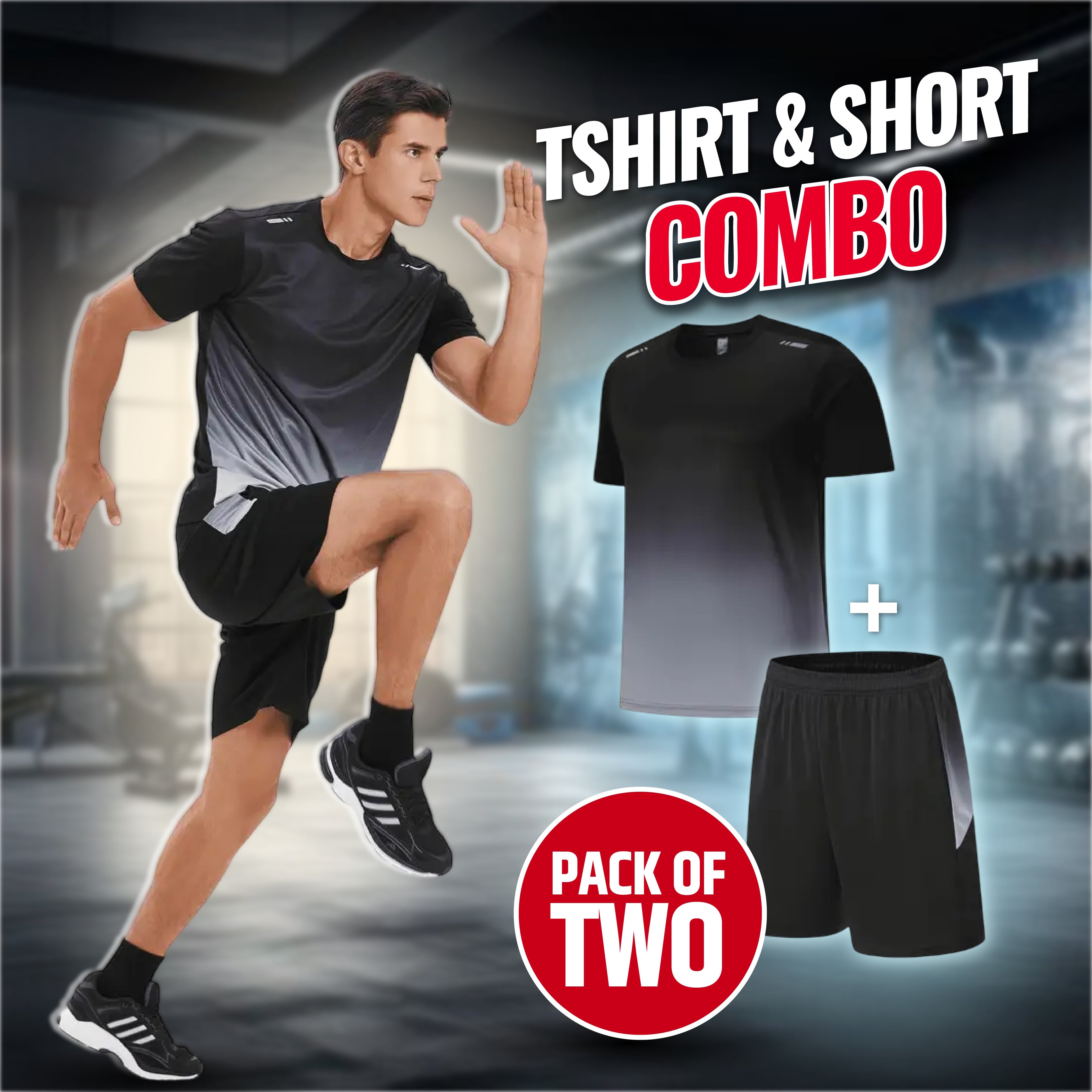 Men's Outdoor Sports Fast-Drying Breathable 2-Piece Combo Set 🏃‍♂️👕 (Get Shorts Free🔥)