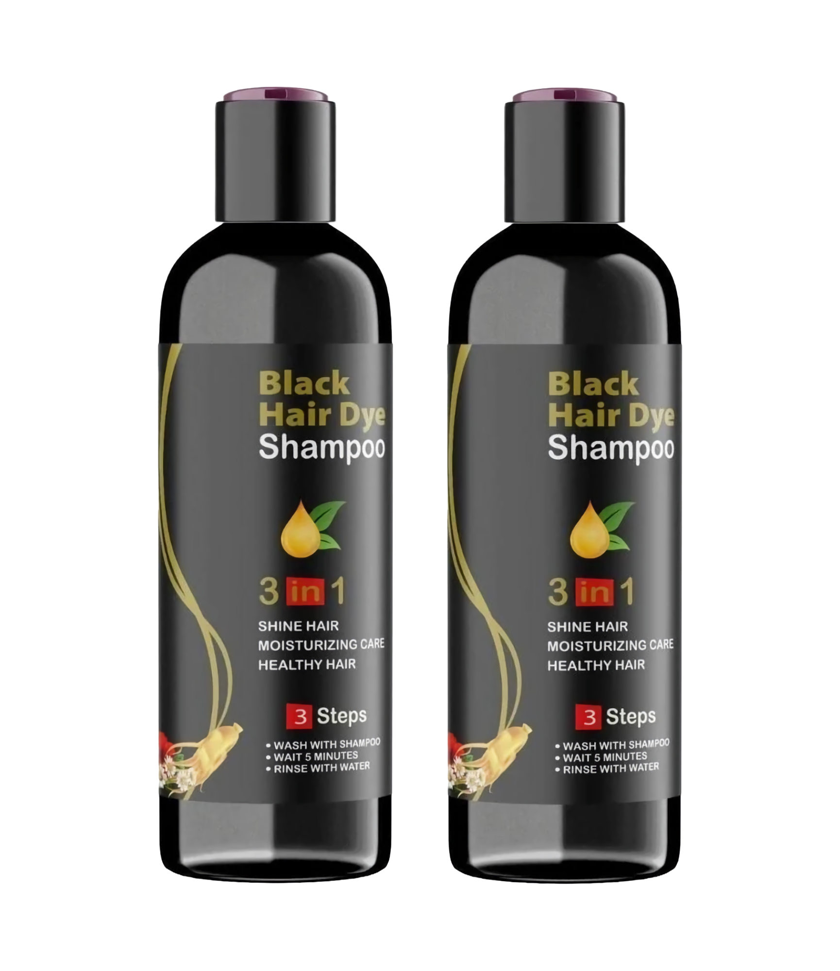(BUY 1 GET 1 FREE) EverBlack® - 3-in-1 Natural Black Hair Dye Shampoo