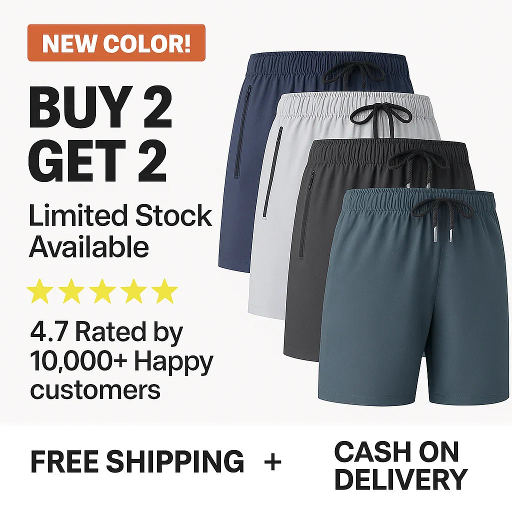 Combo of 4 Men's Stretchable High-Quality Cotton Shorts for summers ☀️(₹199/piece)