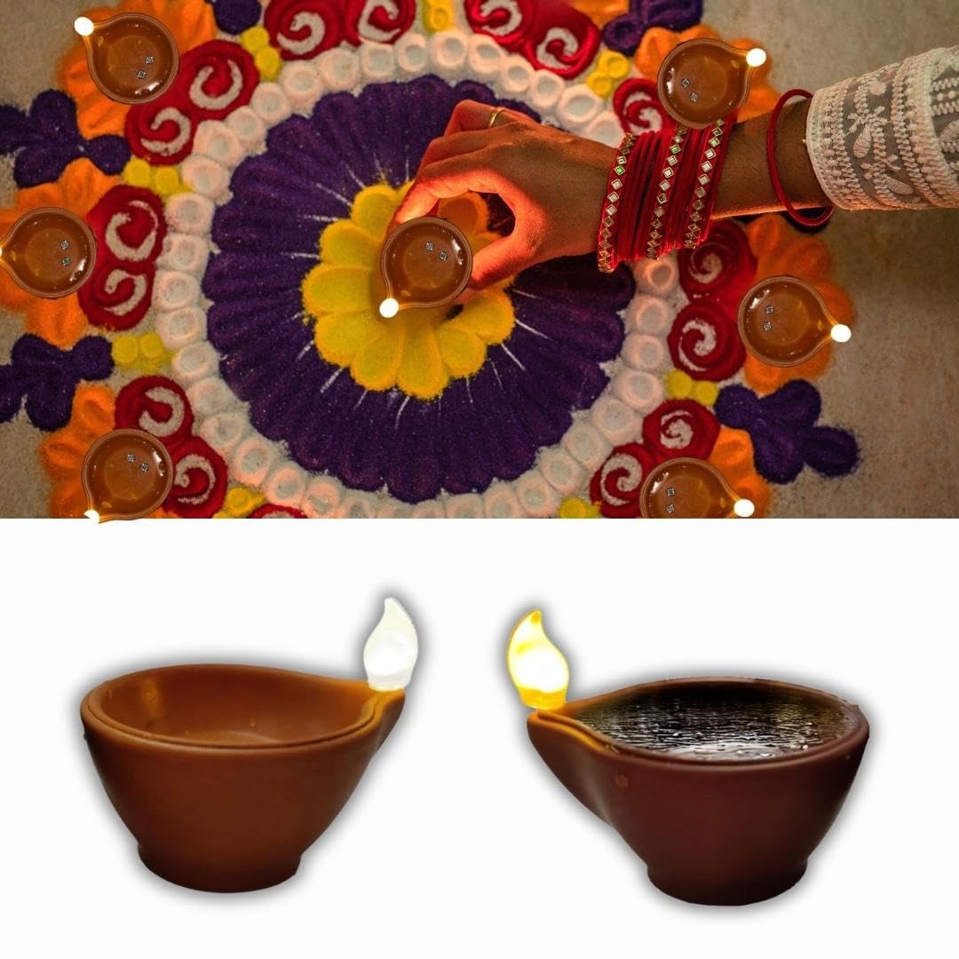 DivyaGlow® – High-Quality Smokeless LED Water Sensor Diya (Navratri Special Offer)