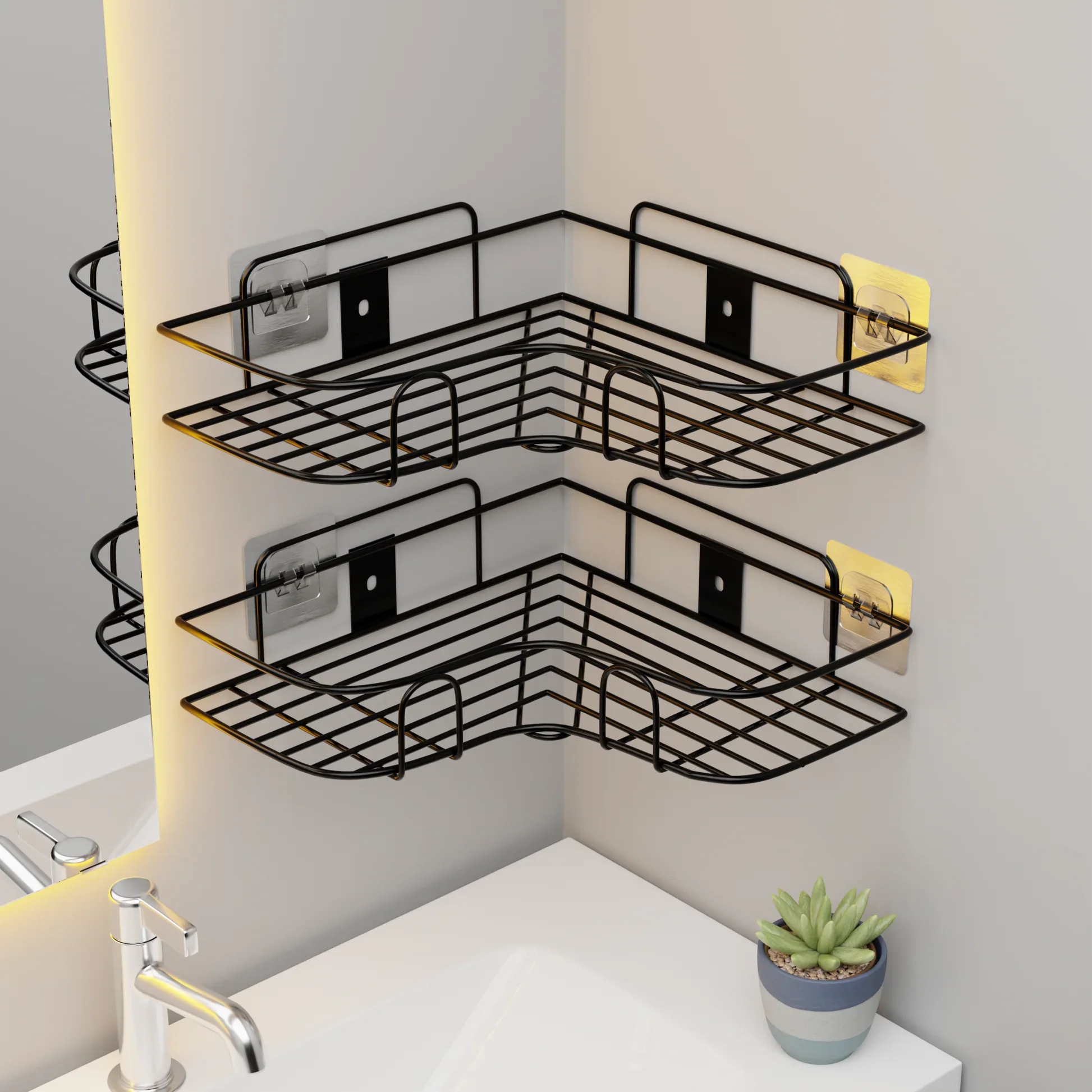 (BUY 1 GET 1 FREE) CornerPro® - High-Quality No-Drill Bathroom Corner Shelves