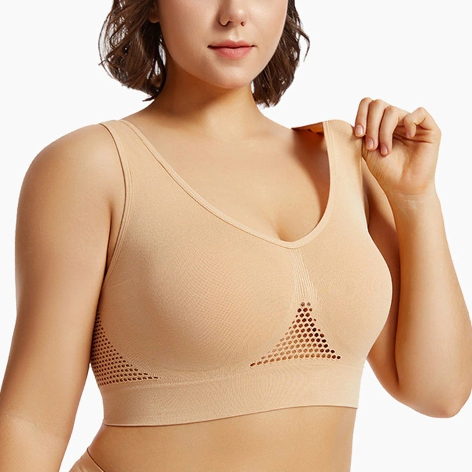 Quality ComfortCurve Women's Cotton Solid Non Padded Air Bra (Pack of 3)