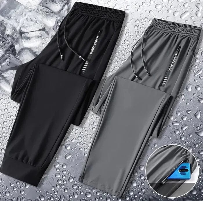 (Buy 1 Get 1 Free) High-Quality Men's High Stretch Skinny Lycra Pants (Black + Grey)
